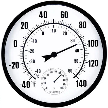 WONDER Garden Thermometer with Hygrometer Wall-Mounted Indoor Outdoor Patio, Does not Require Any Battery - Imported from UK